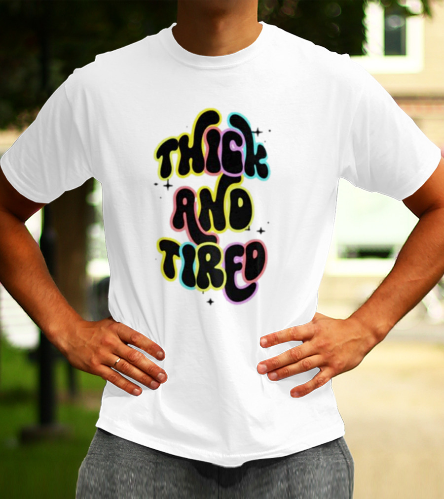 Thick And Tired Retro Neon Psychedelic T-Shirt