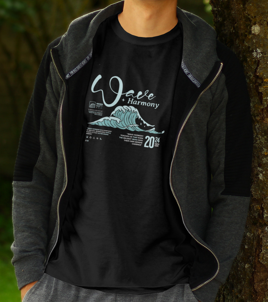 Wave Harmony Teaches Us That Even The Wildest Seas Have Their Own Serene Cadence T-Shirt