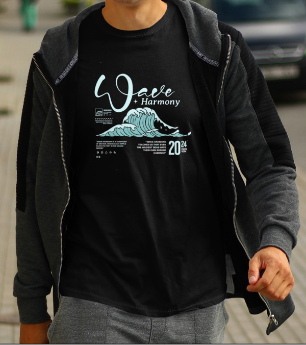Wave Harmony Teaches Us That Even The Wildest Seas Have Their Own Serene Cadence T-Shirt
