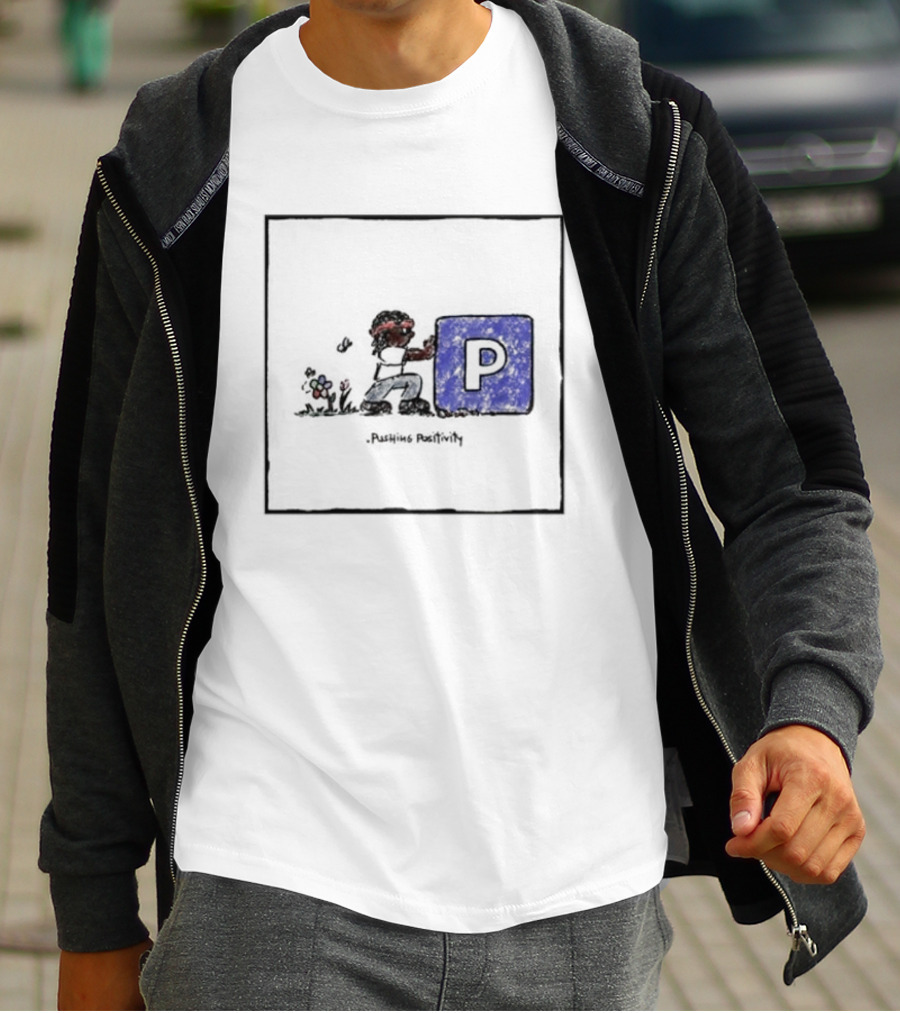 Pushing Positivity Peaceful Flower Garden Block T-Shirt