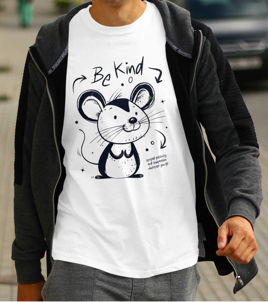 Be Kind Spread Positivity And Compassion Wherever You Go Cute Mouse T-Shirt