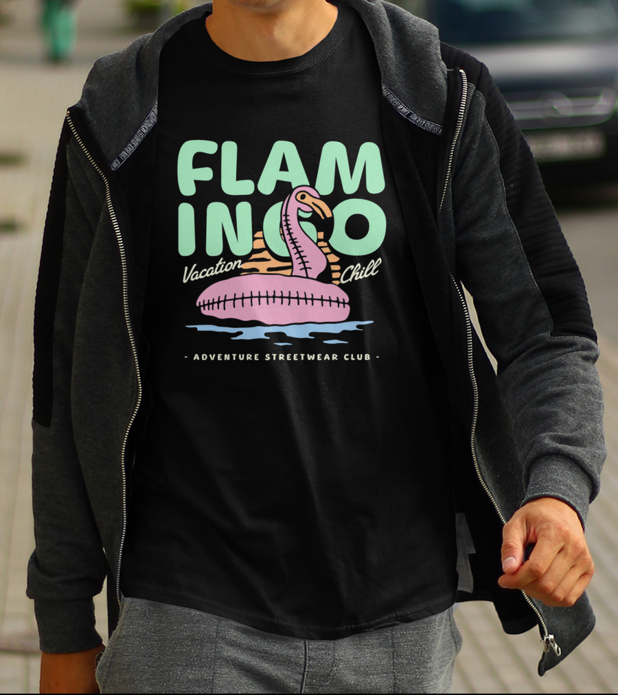 Flamingo Vacation Chill Adventure Streetwear Club T-Shirt
