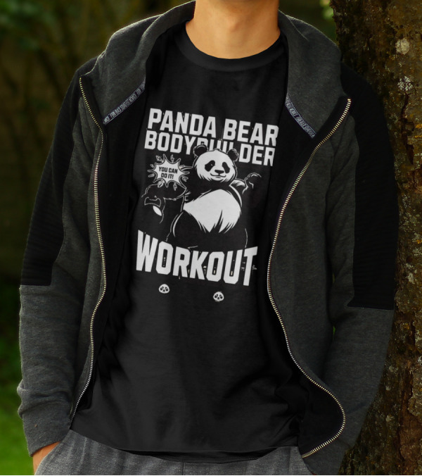 Panda Bear Bodybuilder Workout You Can Do It ESTD T-Shirt