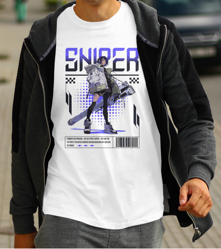SNIPER Neo-Tokyo Military Warrior Tactical Future Perspective Assassination Squad T-Shirt