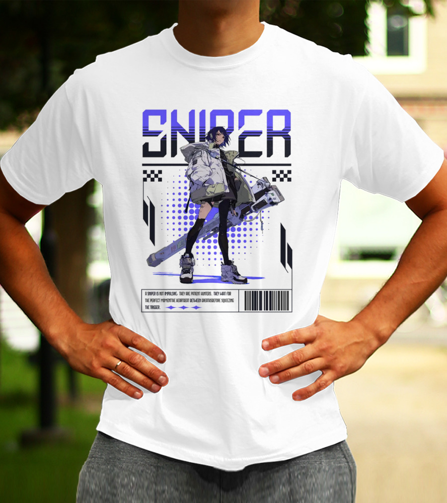 SNIPER Neo-Tokyo Military Warrior Tactical Future Perspective Assassination Squad T-Shirt