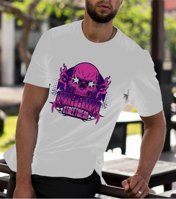 Villain Streetwear Skull Flames Urban Gothic Aesthetic T-Shirt