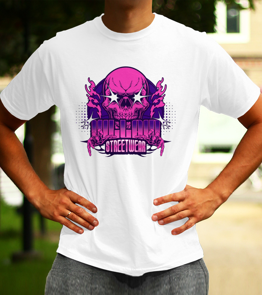 Villain Streetwear Skull Flames Urban Gothic Aesthetic T-Shirt