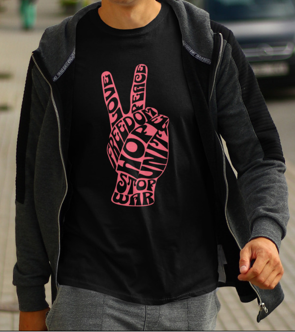 Love Peace Freedom Hope Unity Stop War 60s Challenge T-Shirt