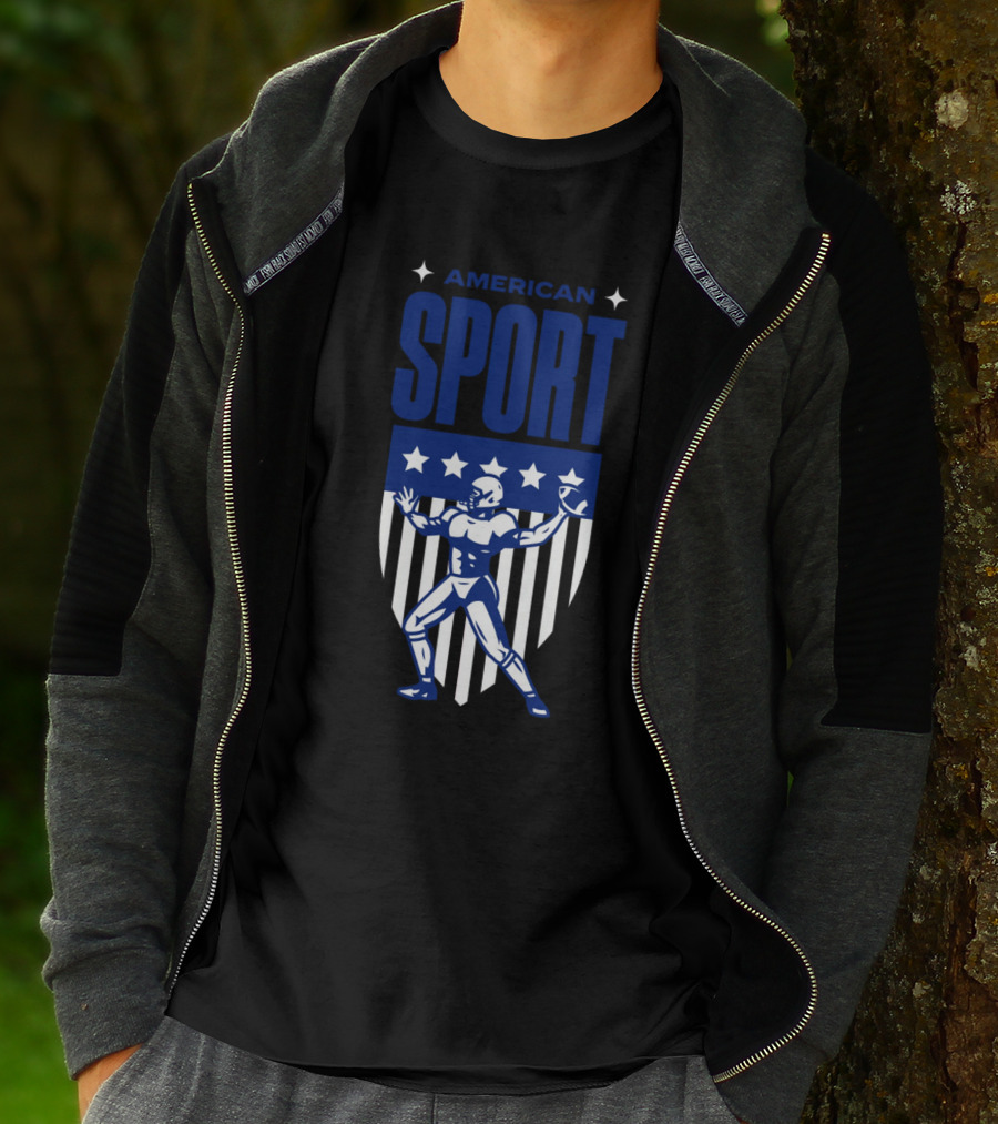 American Sport Football Icon Shield T-Shirt