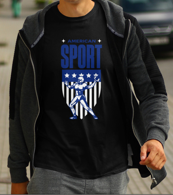 American Sport Football Icon Shield T-Shirt