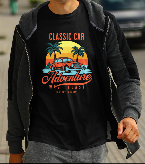 Classic Car Adventure West Coast Earthly Paradise T-Shirt