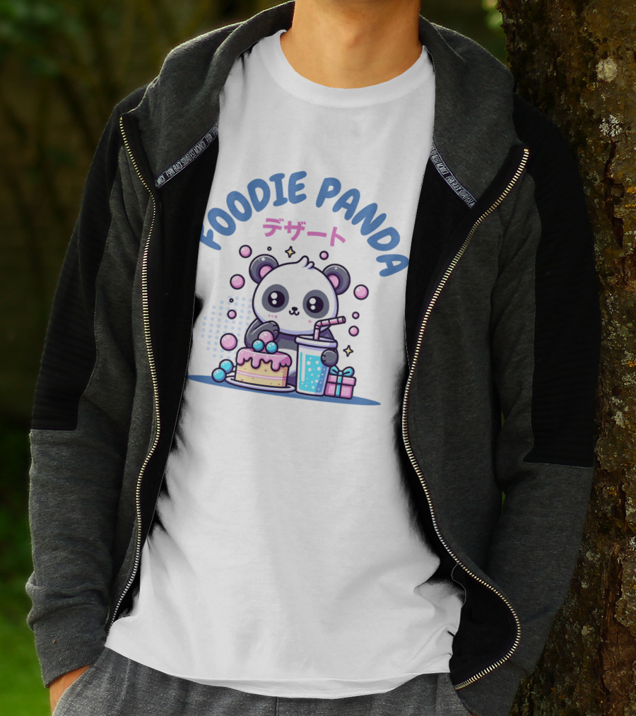 FOODIE PANDA デザート Cake Drink Gift Bubbles T-Shirt
