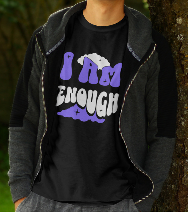 I Am Enough Groovy Cloud And Stars T-Shirt