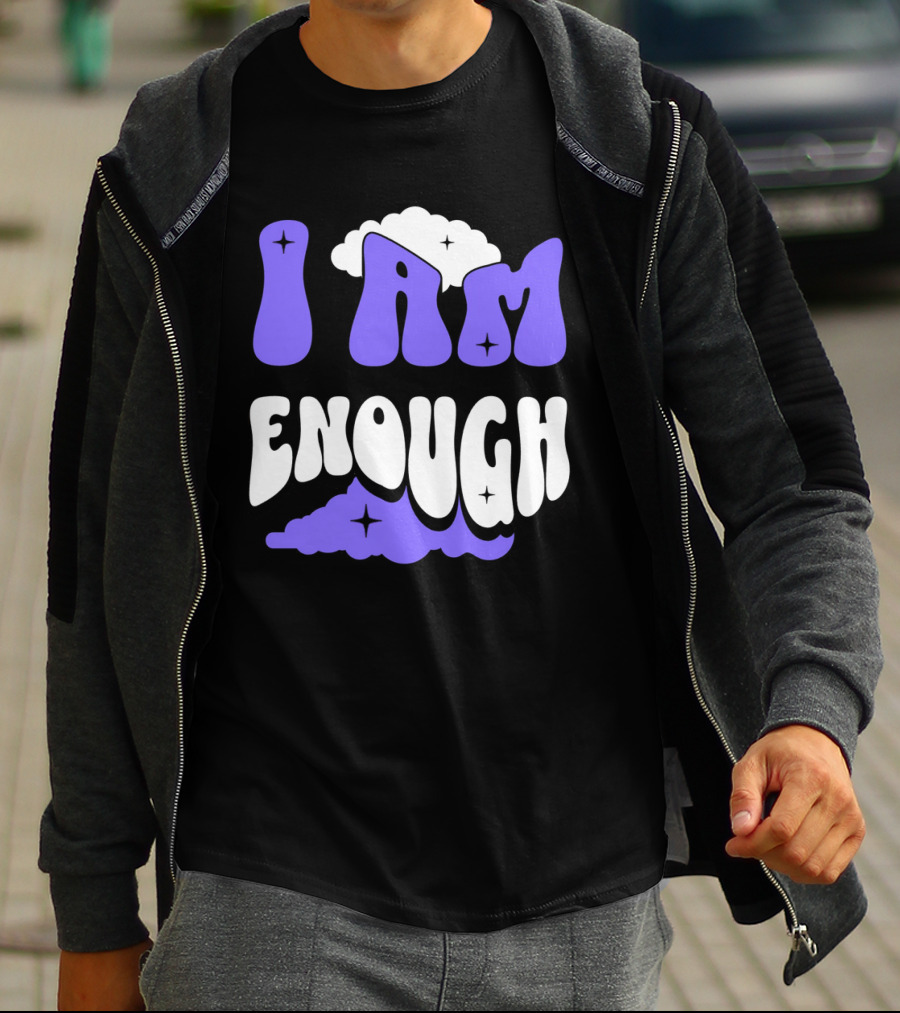 I Am Enough Groovy Cloud And Stars T-Shirt