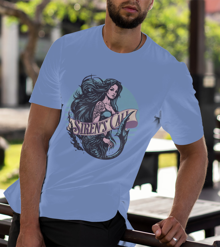 Siren's Call Mermaid Tattoo Ocean Waves T-Shirt