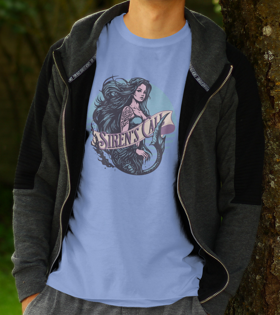 Siren's Call Mermaid Tattoo Ocean Waves T-Shirt