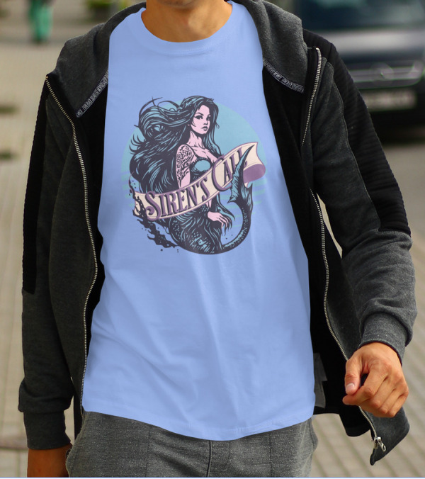 Siren's Call Mermaid Tattoo Ocean Waves T-Shirt