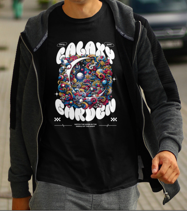 GALAXY GARDEN WATCH THE MOON IN THE MIDDLE OF THE NIGHT ESTD 2030 T-Shirt