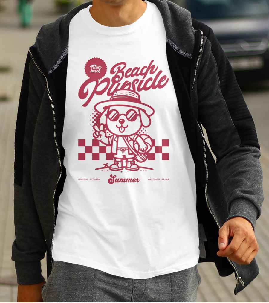 Trademark Beach Pupsicle Summer Aesthetic Retro T-Shirt