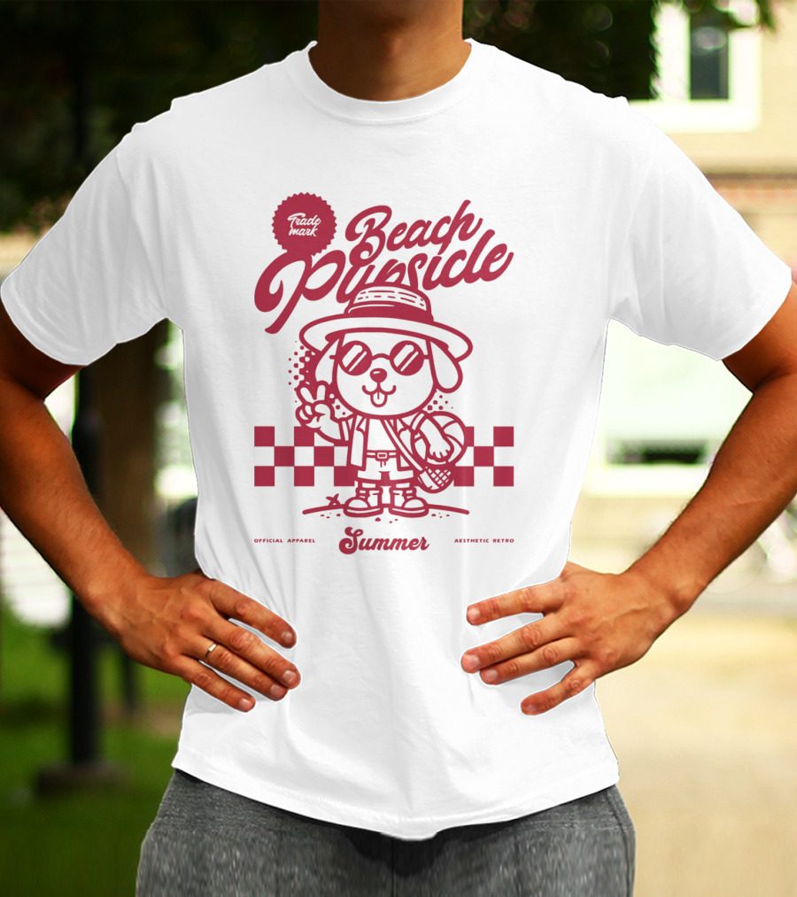Trademark Beach Pupsicle Summer Aesthetic Retro T-Shirt