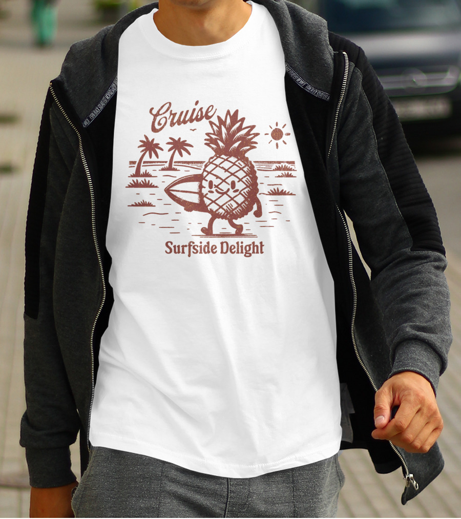 Cruise Surfside Delight Pineapple Surfer Tropical Oasis T-Shirt