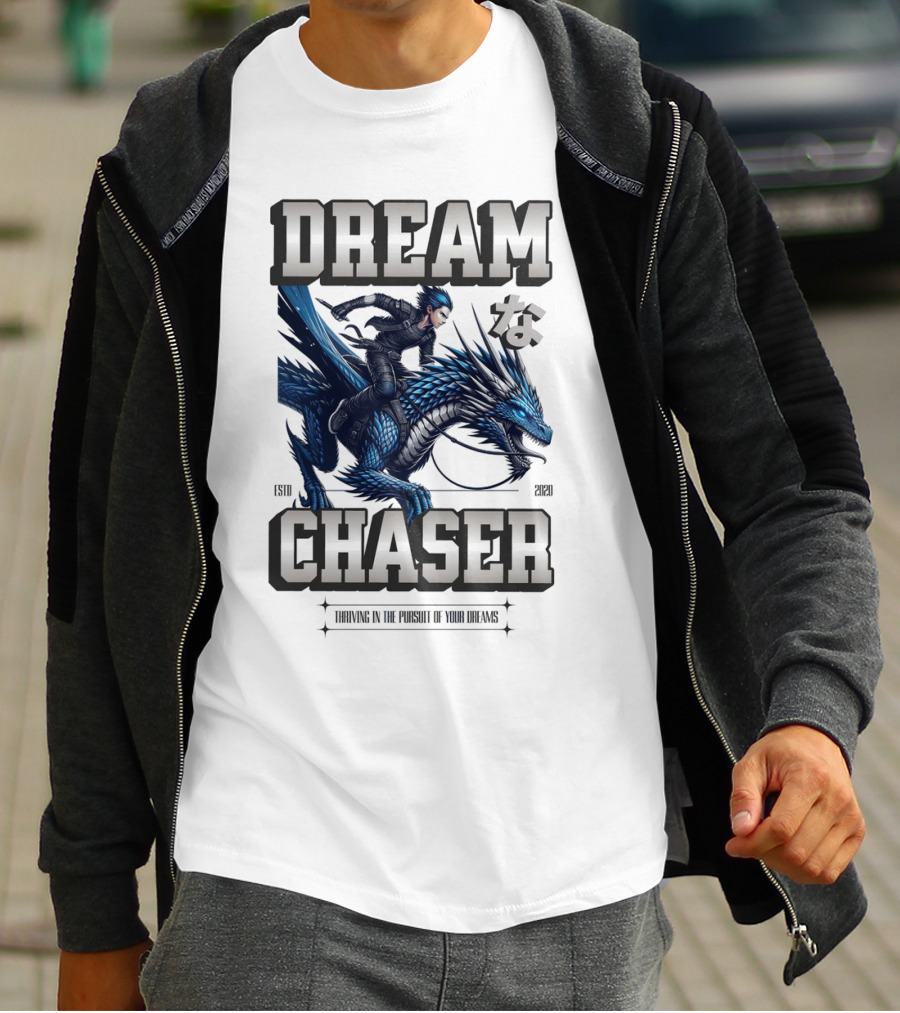 DREAM CHASER な Blue Dragon Rider T-Shirt