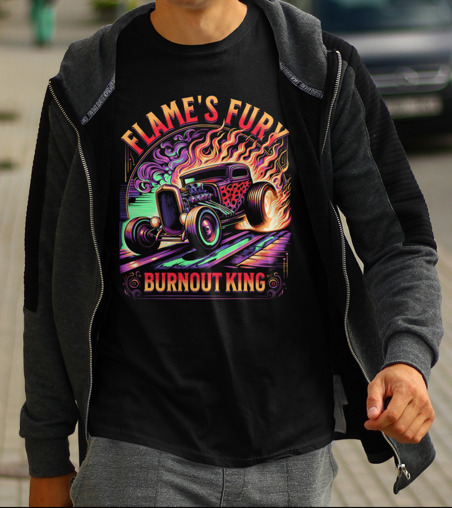 FLAME'S FURY BURNOUT KING T-Shirt