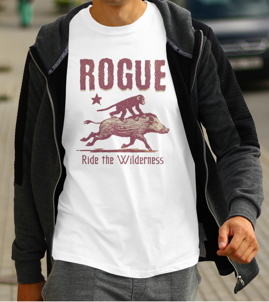 ROGUE Ride The Wilderness Monkey On Boar Adventure T-Shirt