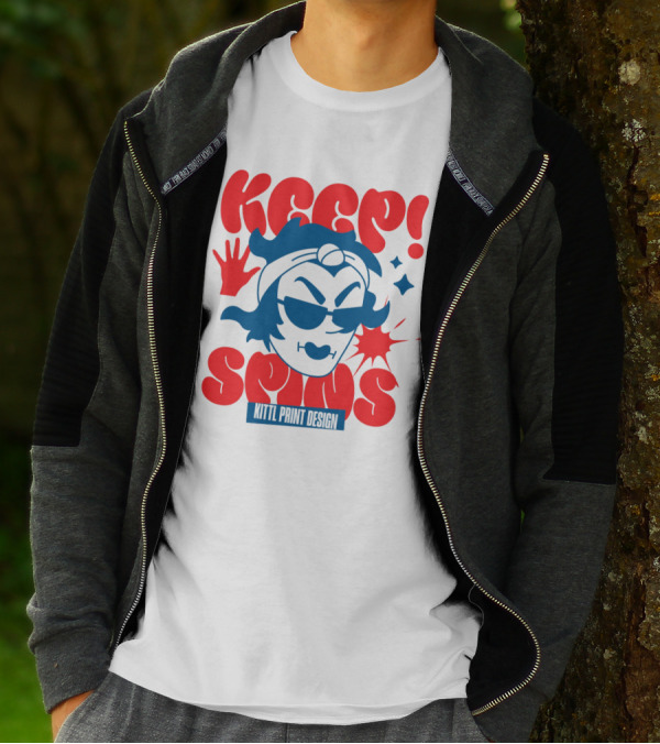 Keep Spins Kittl Print T-Shirt