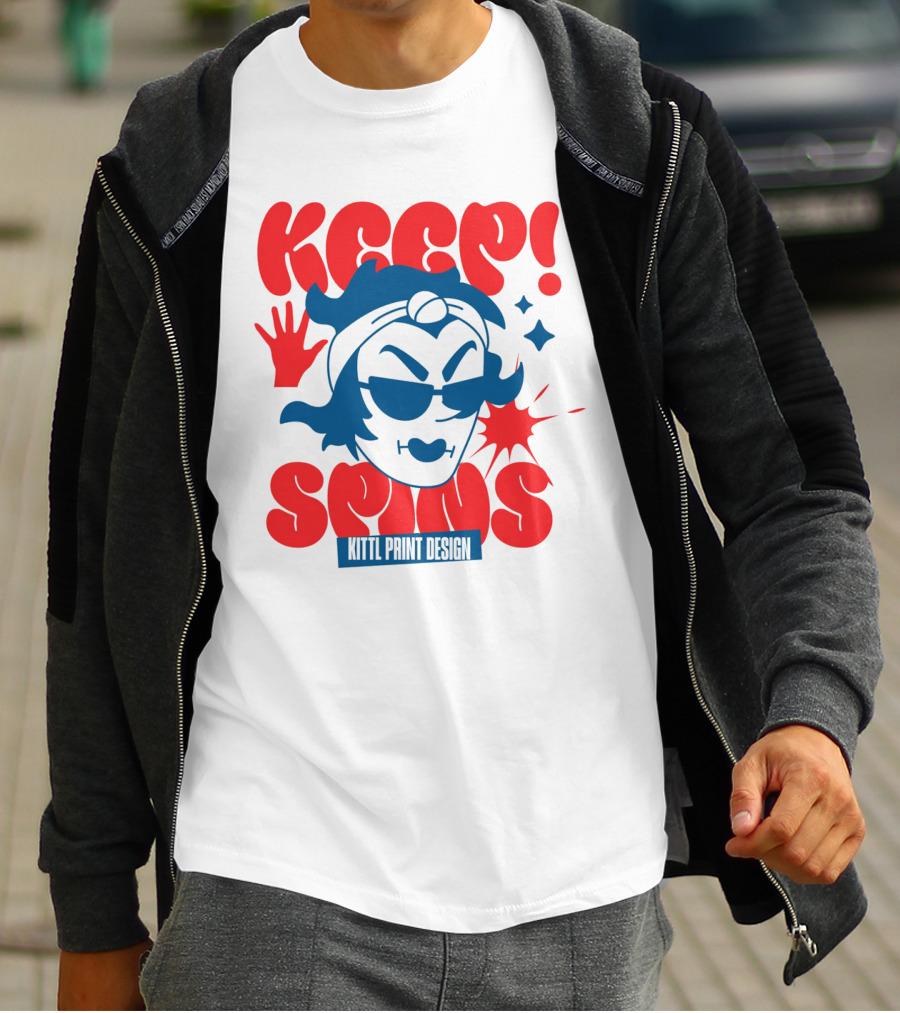 Keep Spins Kittl Print T-Shirt