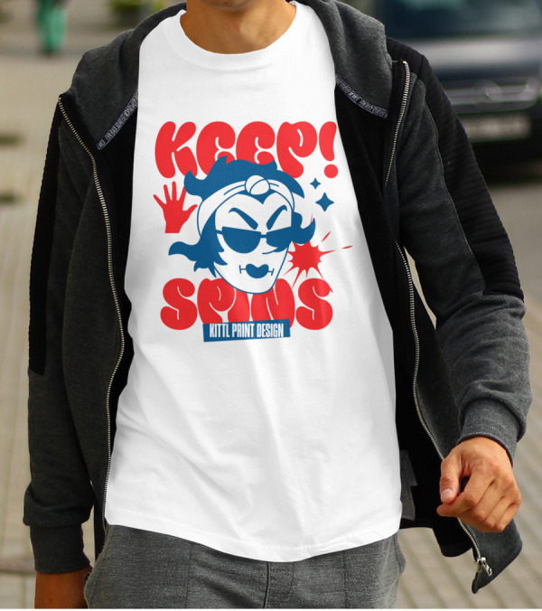 Keep Spins Kittl Print T-Shirt