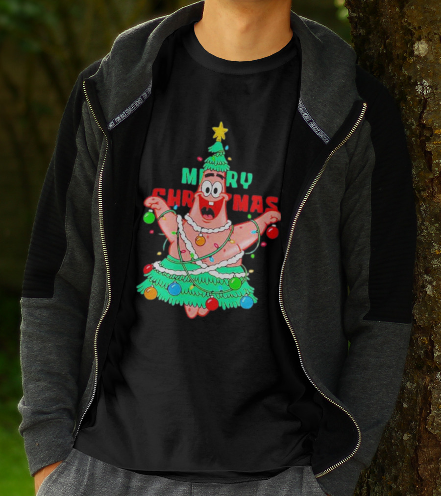 Patrick Star Merry Christmas Tree T-Shirt