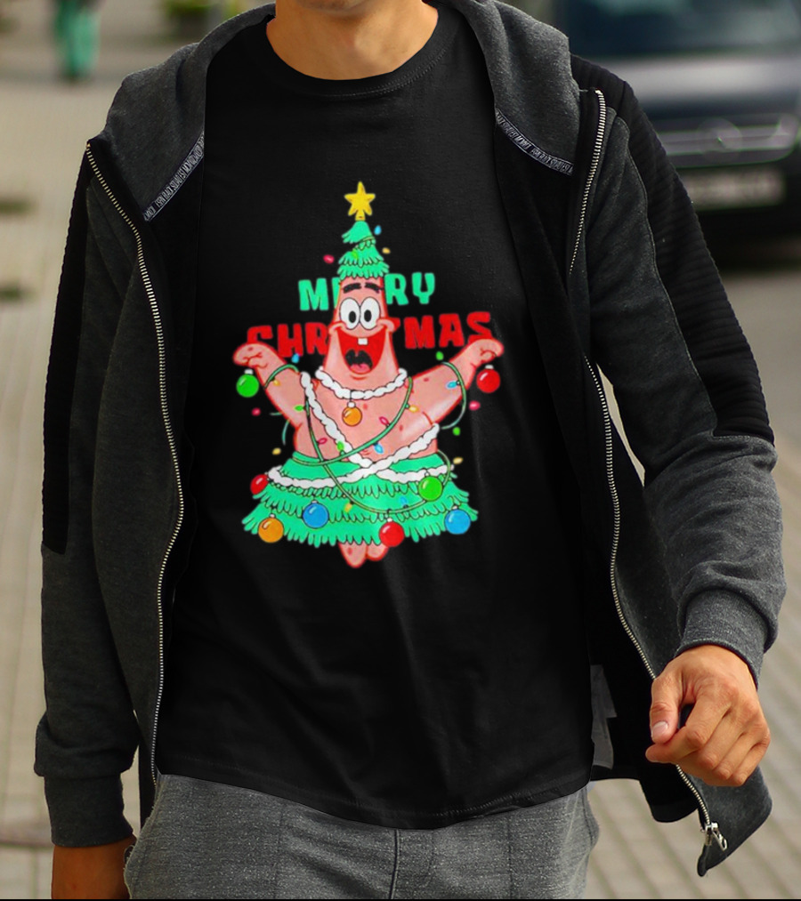Patrick Star Merry Christmas Tree T-Shirt