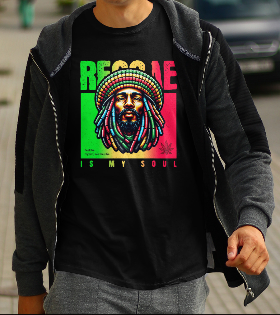 Reggae Feel The Rhythm Live The Vibe Is My Soul T-Shirt