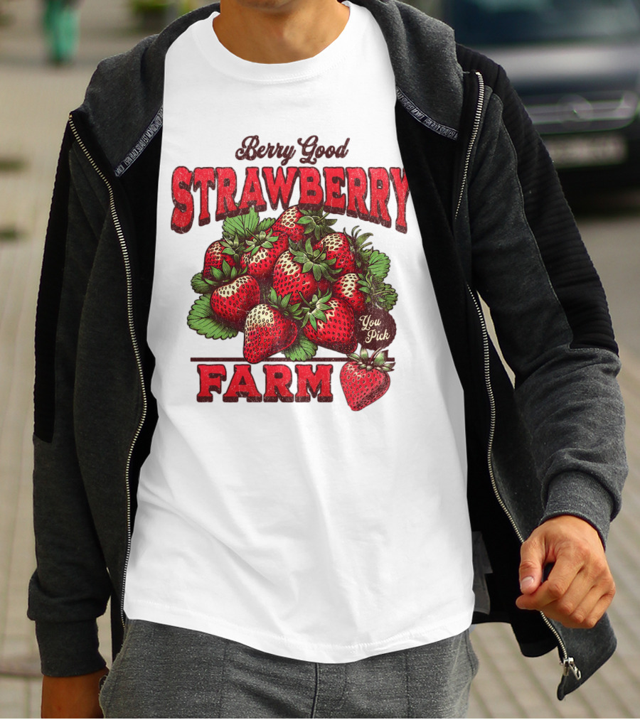 Berry Good Strawberry Farm You Pick Produce Vintage T-Shirt