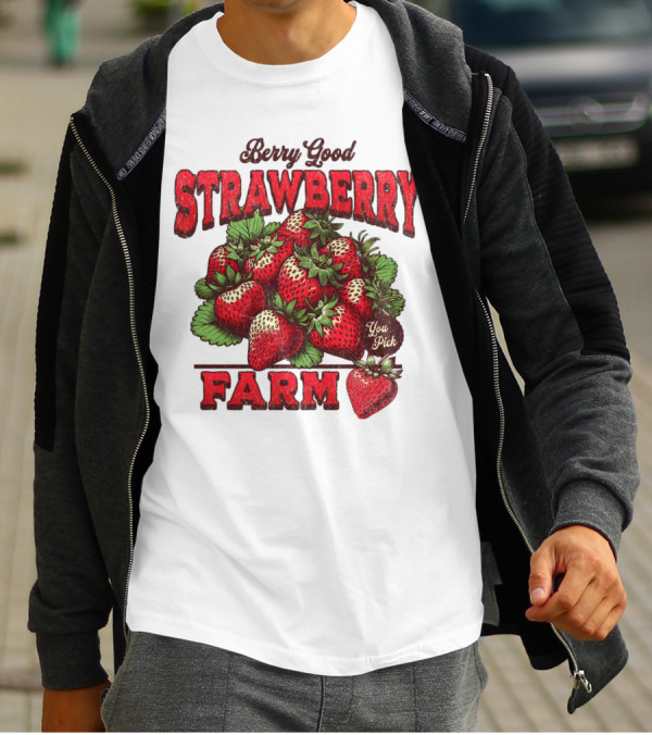 Berry Good Strawberry Farm You Pick Produce Vintage T-Shirt