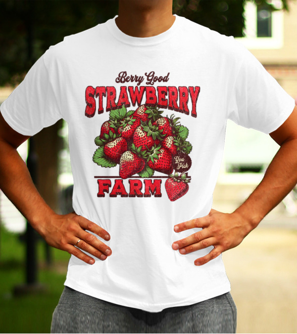 Berry Good Strawberry Farm You Pick Produce Vintage T-Shirt