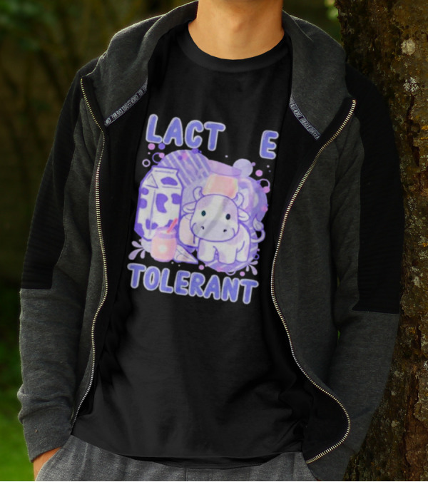 Lactose Intolerant Funny Milk Cow Cartoon T-Shirt