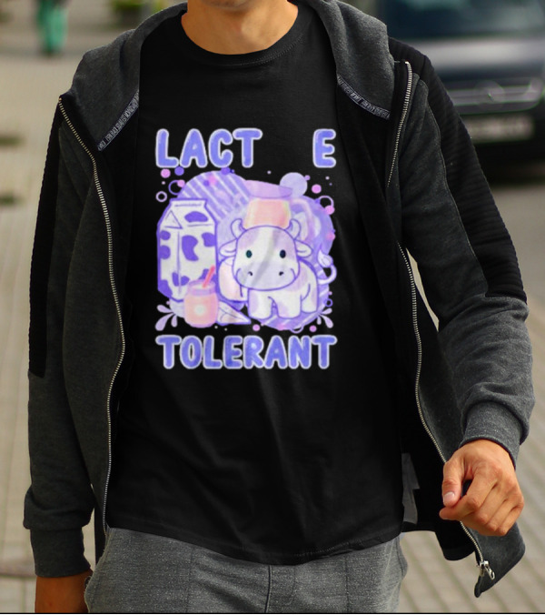 Lactose Intolerant Funny Milk Cow Cartoon T-Shirt