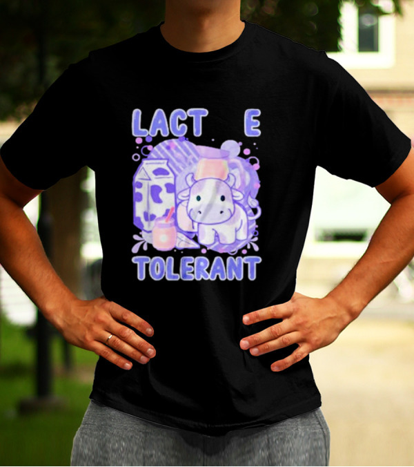 Lactose Intolerant Funny Milk Cow Cartoon T-Shirt