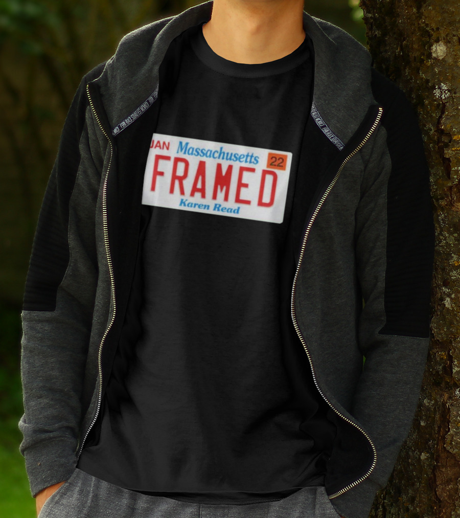 Massachusetts Framed Karen Read License Plate T-Shirt
