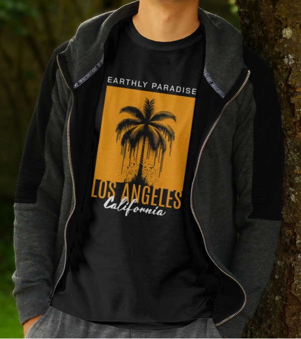 Earthly Paradise Los Angeles California Palm Tree T-Shirt