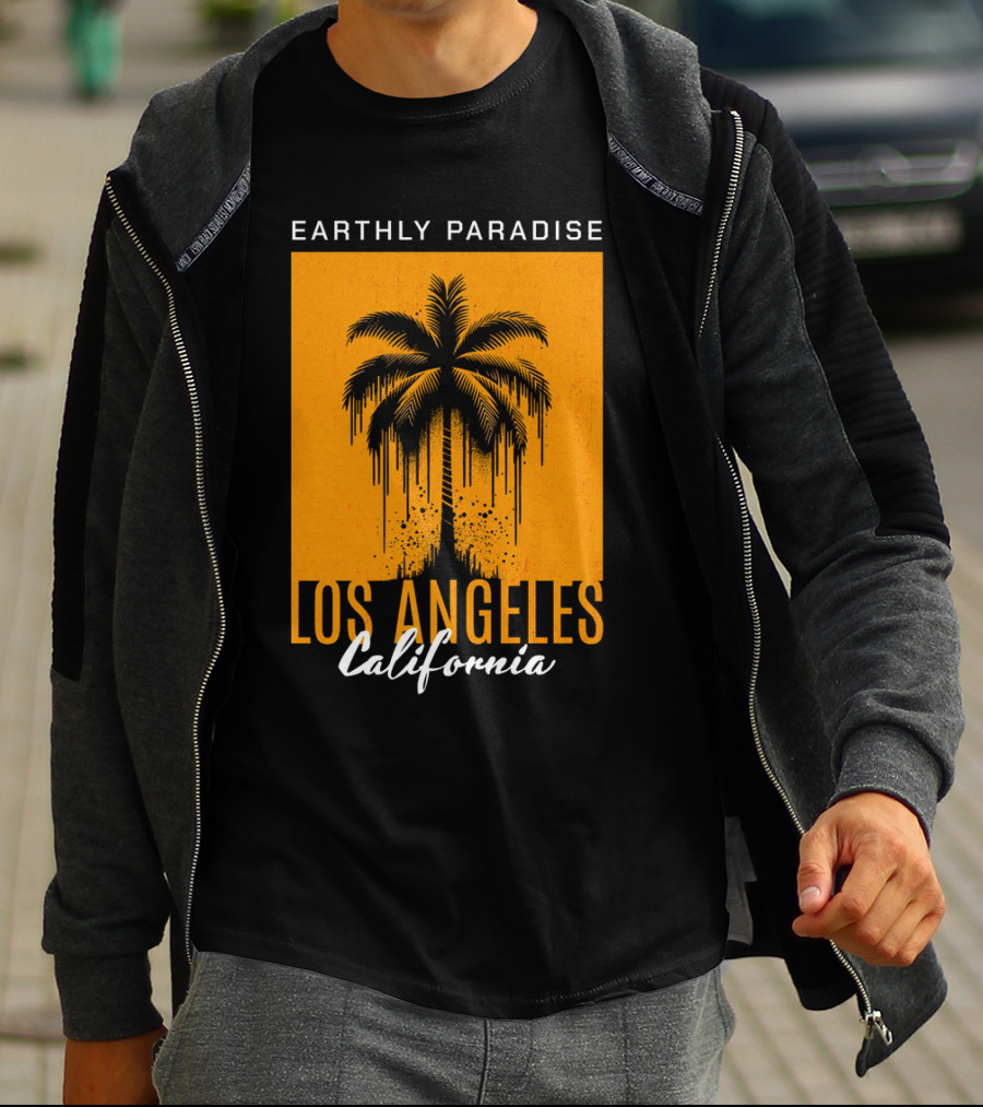 Earthly Paradise Los Angeles California Palm Tree T-Shirt