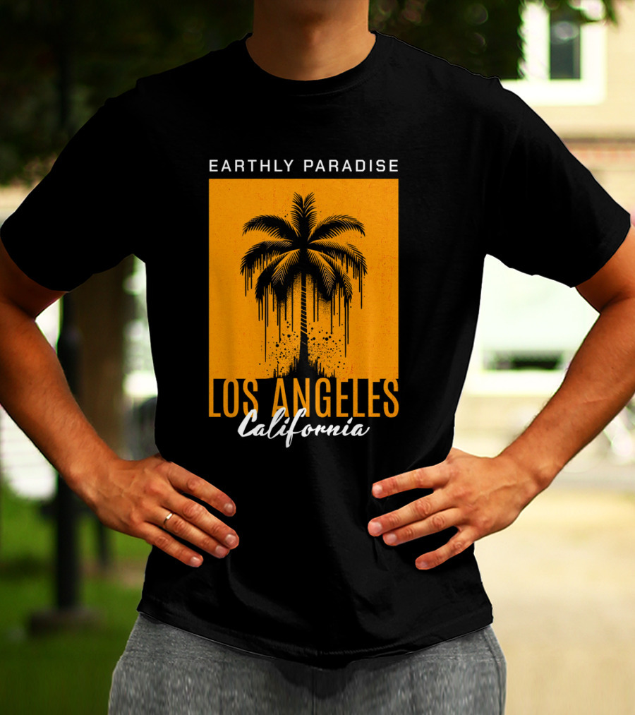 Earthly Paradise Los Angeles California Palm Tree T-Shirt