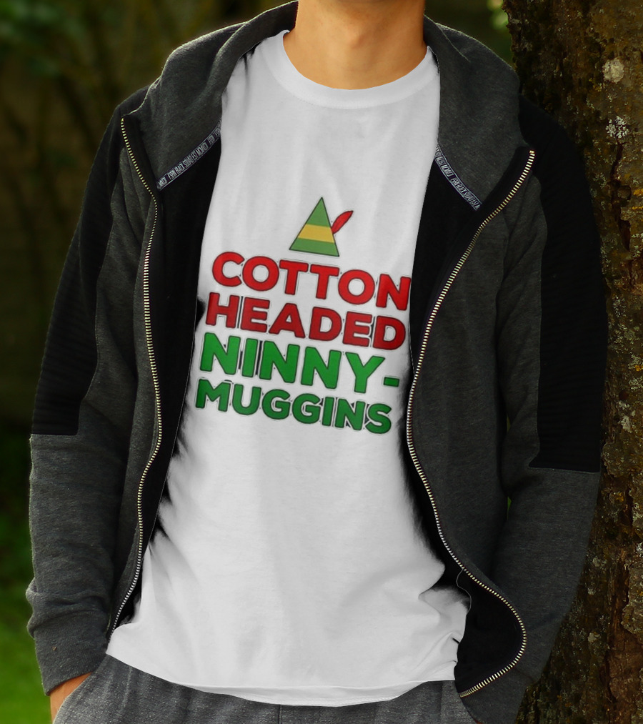 Cotton Headed Ninny Muggins Elf Hat Green Red Christmas Comedy T-Shirt