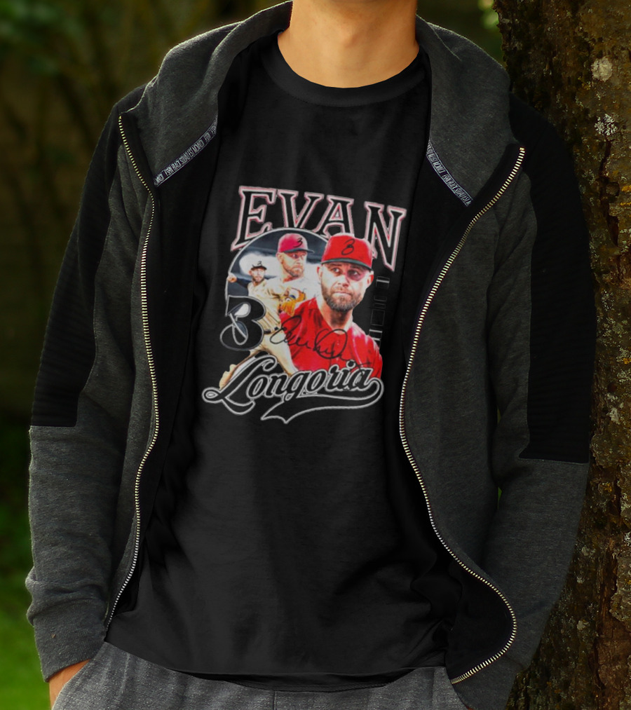 Evan Longoria 3 Arizona Diamondbacks Signature Baseball T-Shirt