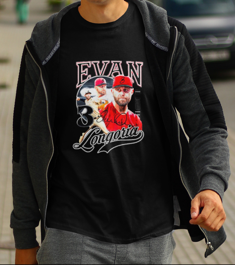 Evan Longoria 3 Arizona Diamondbacks Signature Baseball T-Shirt