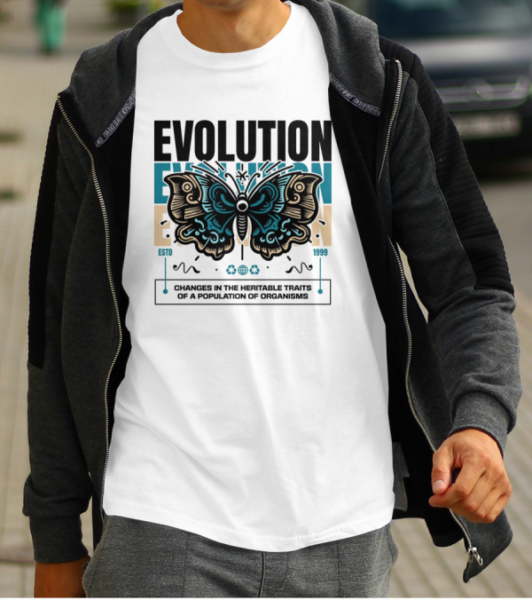Evolution Butterfly Changes In Heritable Traits ESTD 1999 T-Shirt