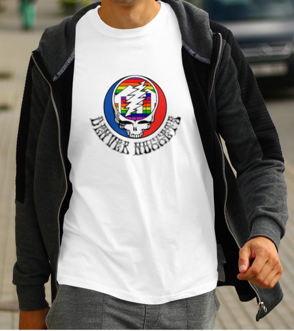Denver Nuggets Grateful Dead Skull Rainbow Bolt T-Shirt