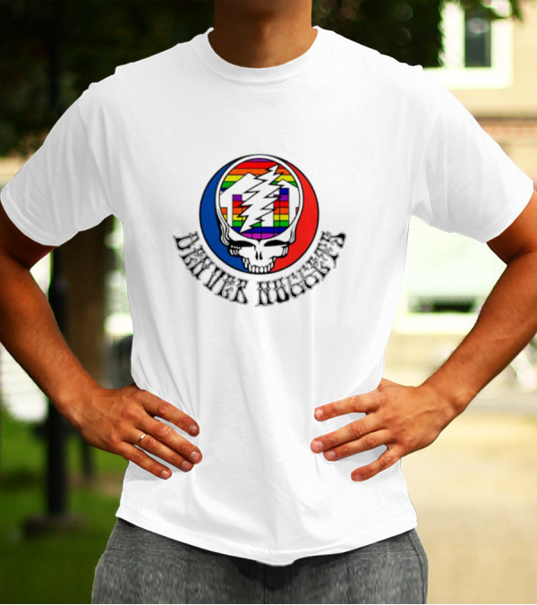 Denver Nuggets Grateful Dead Skull Rainbow Bolt T-Shirt